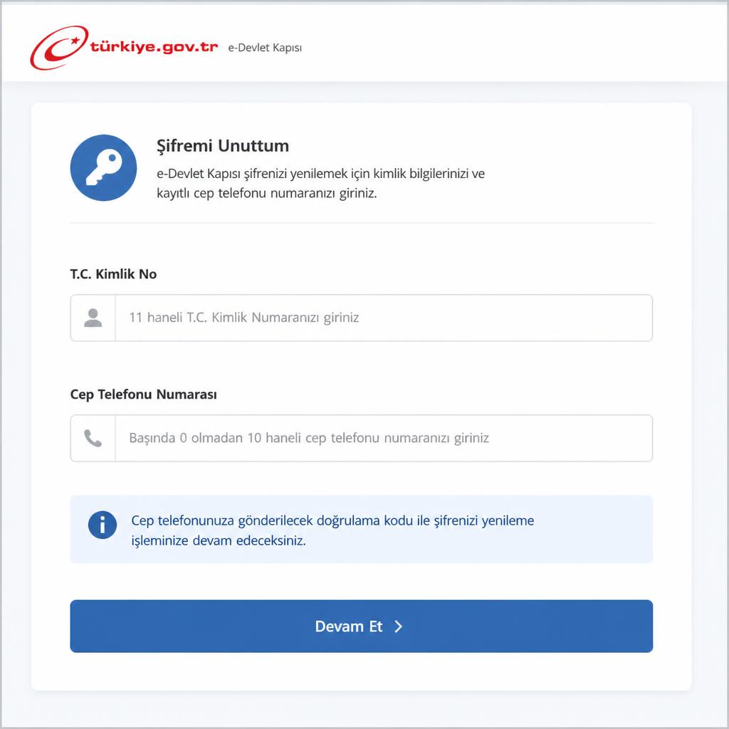 e-devlet kapisi online sifre yenileme ve sifremi unuttum ekrani