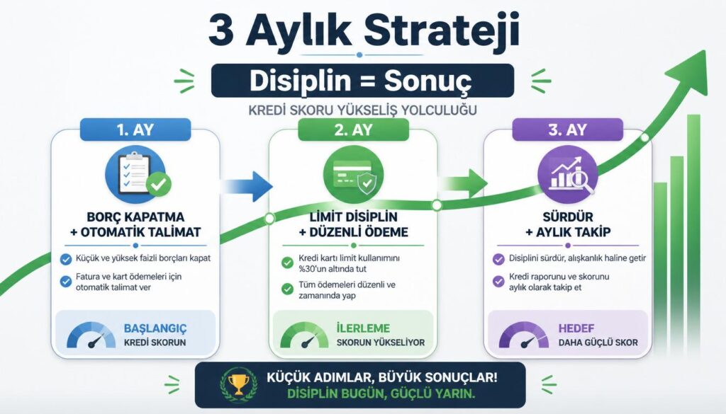 3 ayda kredi notu yükseltme disiplin Findeks 12 aylık veri