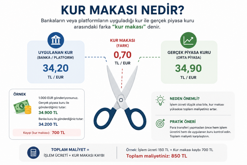 kur makası gizli maliyet uluslararası para transferi