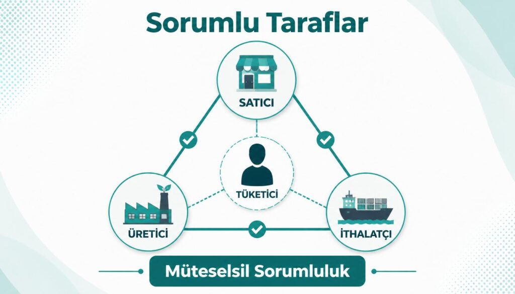 Ayıplı mal sorumlu taraflar satıcı üretici ithalatçı müteselsil sorumluluk