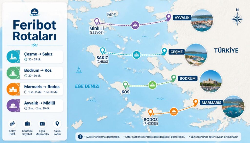 Türkiye ve Yunan adaları arasındaki feribot güzergahları