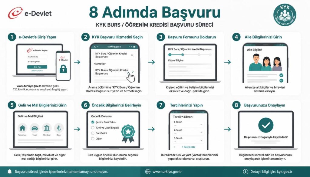 KYK e-Devlet başvuru adımları 8 aşama