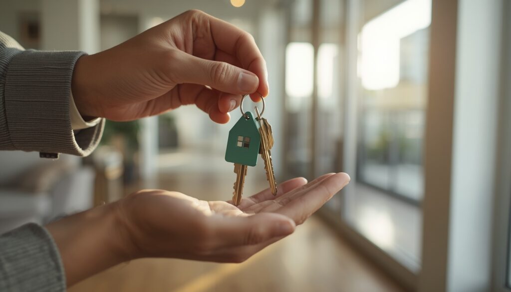 Anahtar teslim anı — kiracıya ev anahtarı verilmesi ve teslim tutanağı