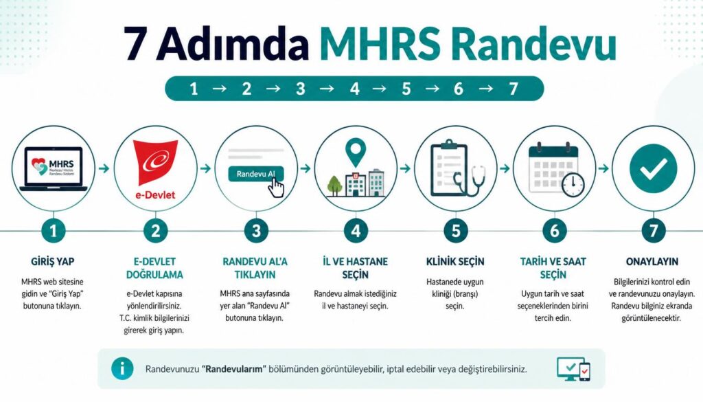 MHRS web sitesinden adım adım randevu alma 7 aşama