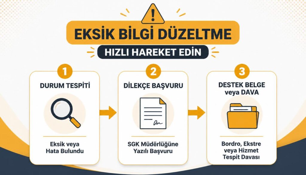 SGK hizmet dökümü eksik bilgi düzeltme dilekçe hizmet tespit davası