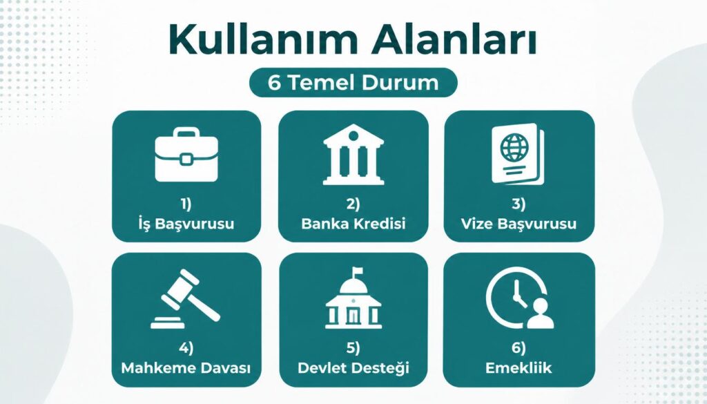 SGK hizmet dökümü kullanım alanları iş kredi vize emeklilik mahkeme