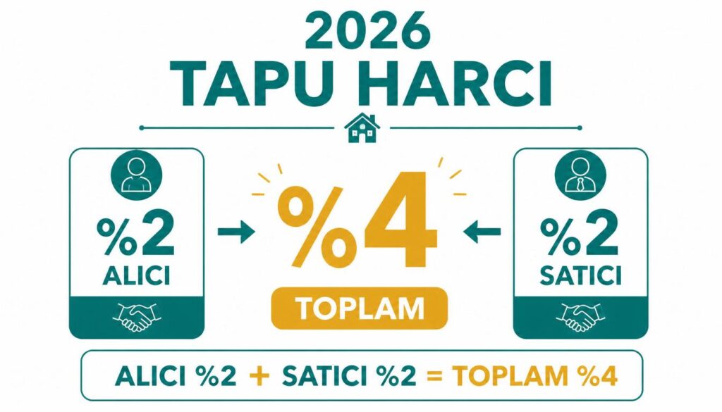 2026 tapu harcı oranı alıcı satıcı %2 toplam %4