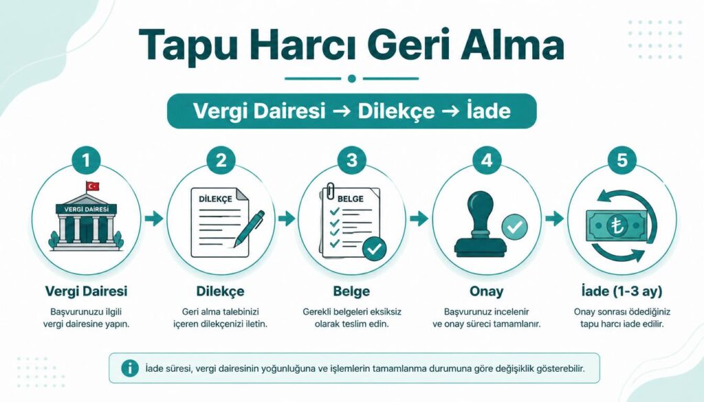 Tapu harcı geri alma iade süreci vergi dairesi