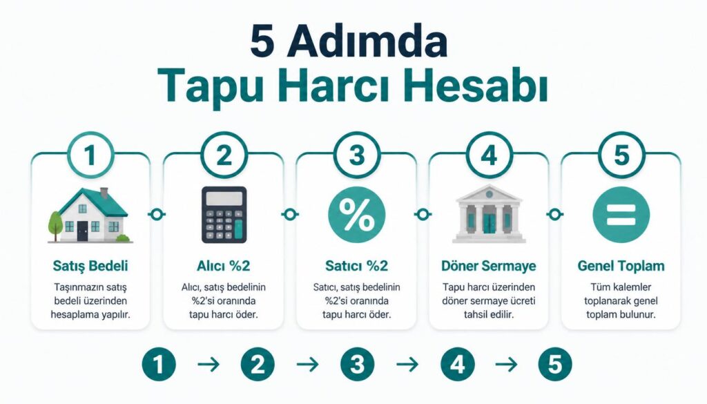 Tapu harcı adım adım hesaplama 5 aşama formül