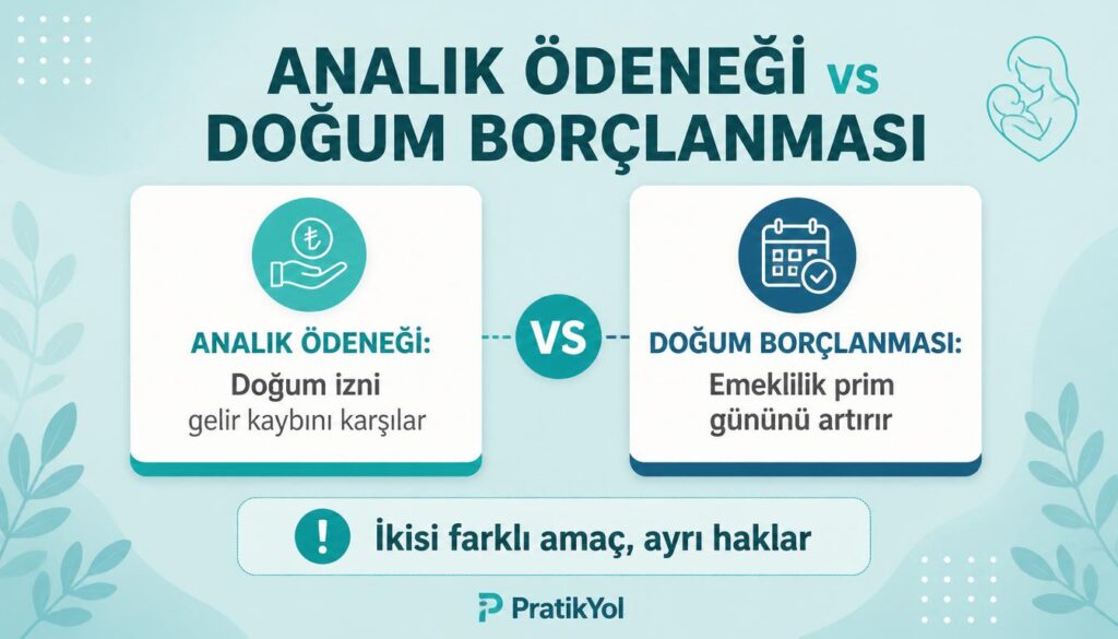 Analık ödeneği gelir kaybını, doğum borçlanması emekliliği karşılar