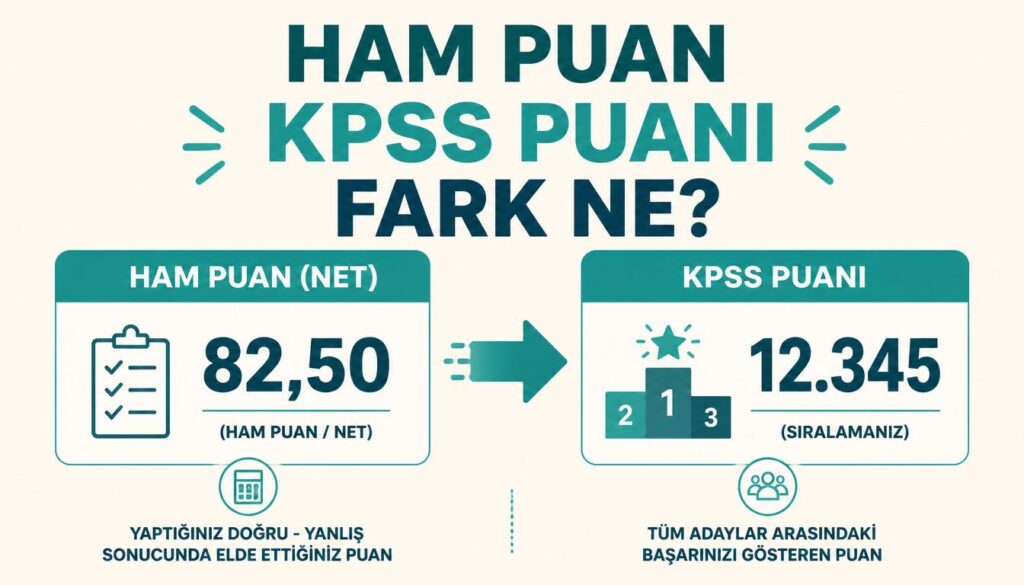 ham puan kpss puanı farkı net standart puan