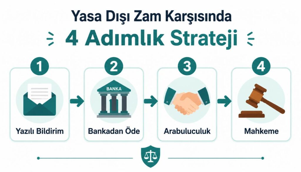 Yasa dışı zam kiracı hakları 4 adım yazılı bildirim banka arabuluculuk