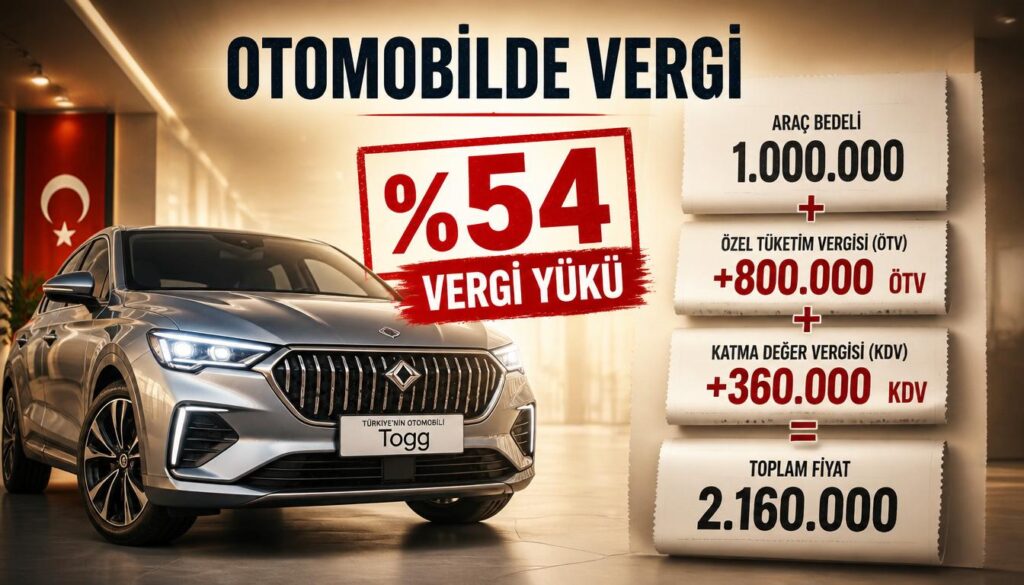 Otomobil ÖTV KDV hesaplama araç vergi yükü