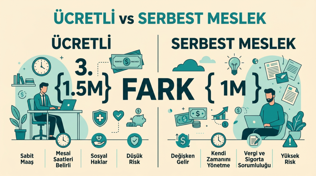 ücretli serbest meslek gelir vergisi farkı