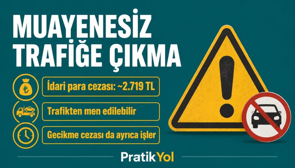 Muayenesiz trafiğe çıkma cezası