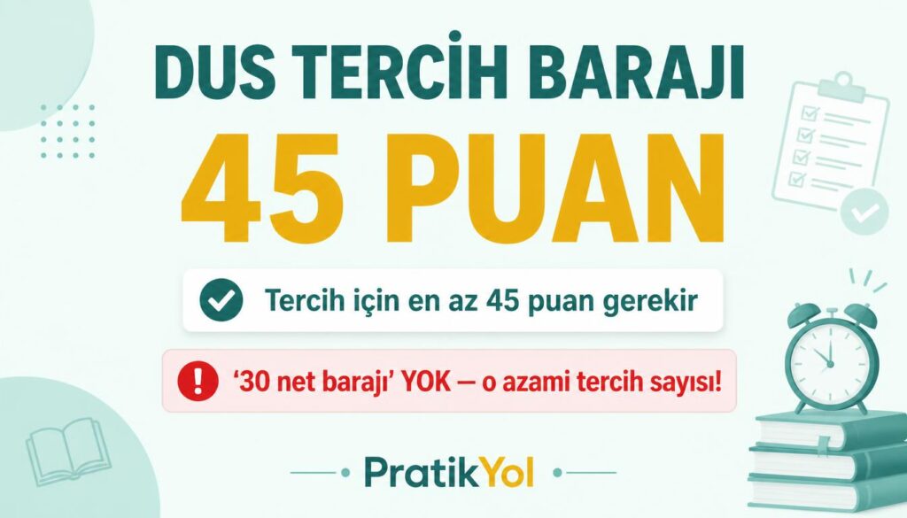 DUS 45 puan tercih barajı