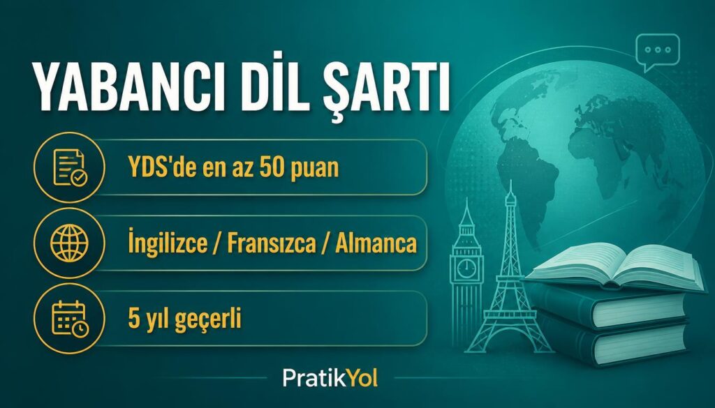 DUS yabancı dil YDS 50 şartı