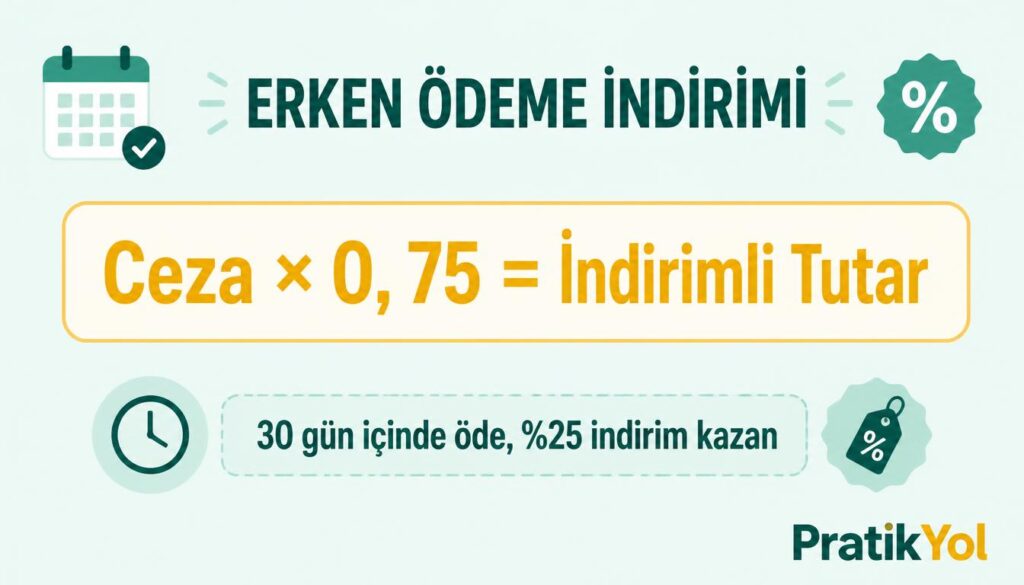 Trafik cezası %25 erken ödeme indirimi 30 gün