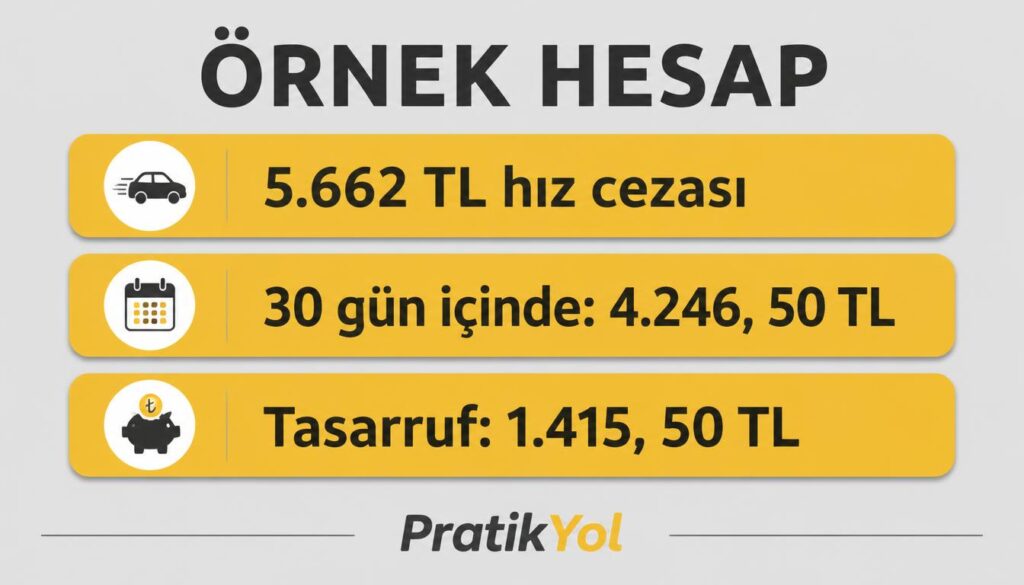 5662 TL hız cezası örnek hesap