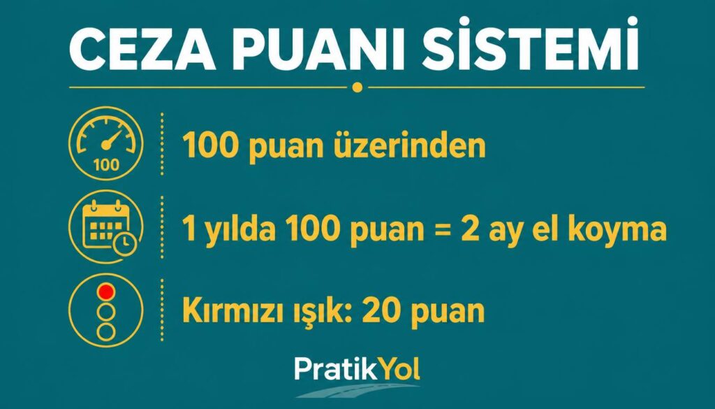 Trafik ceza puanı sistemi 100 puan