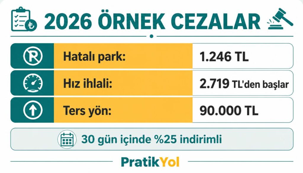 2026 trafik cezaları tablosu
