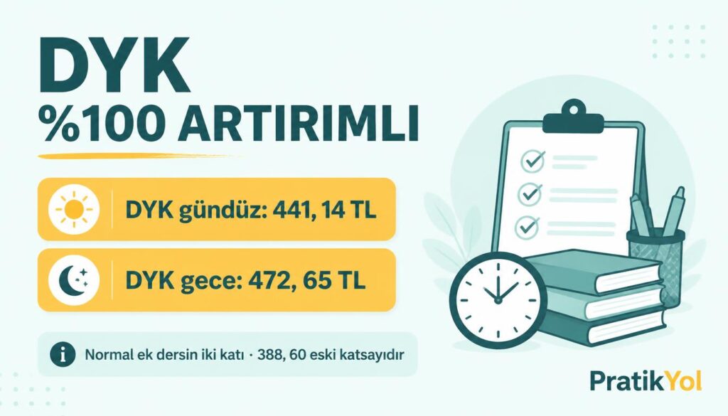 DYK yüzde 100 artırımlı