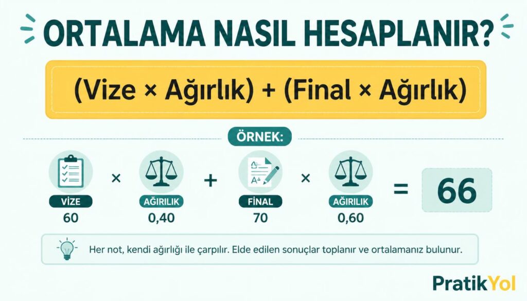 vize final ortalama formül ağırlık