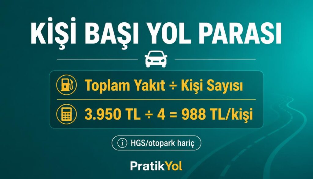 kişi başı yol parası bölme